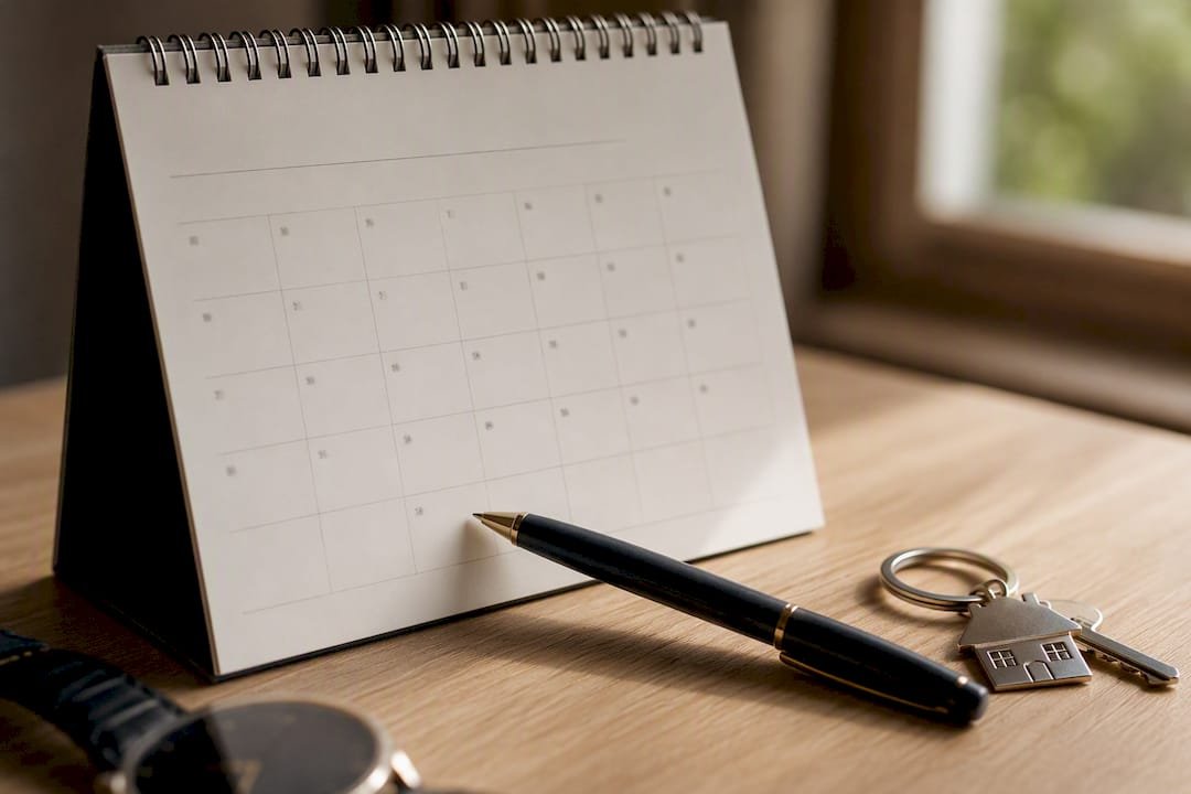 Calendar page July 2025 with house keychain