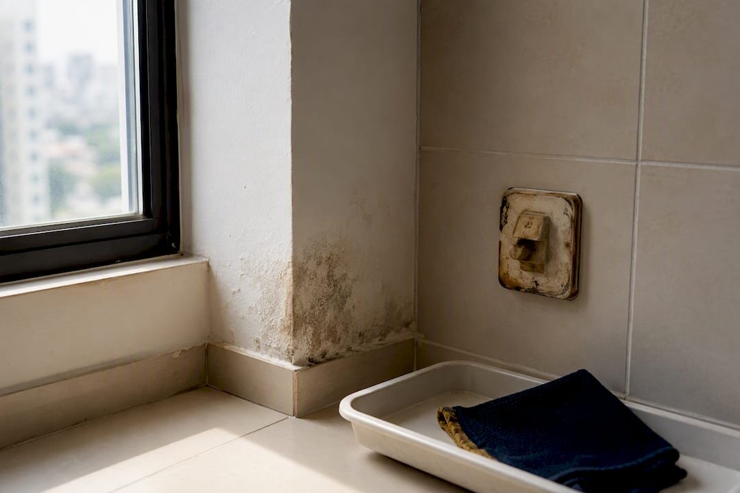 Damp patch affecting apartment condition