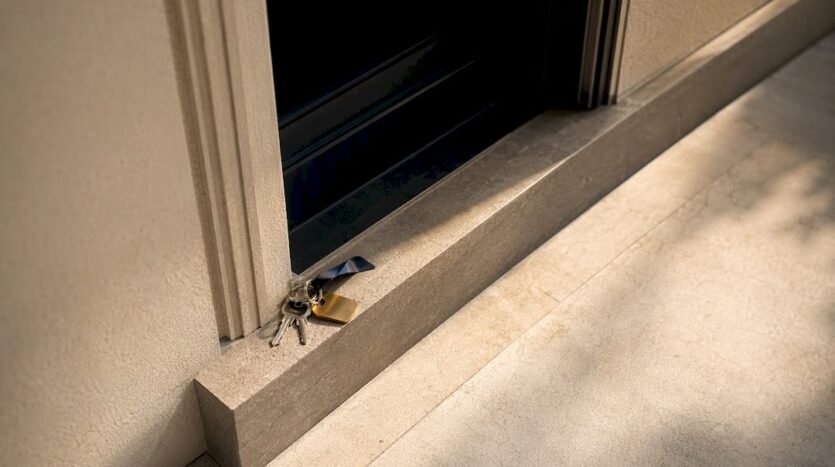 House keys at a Singapore property threshold