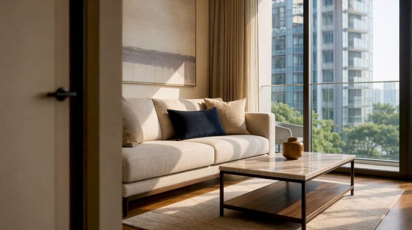 Staged Singapore home prepared for viewing