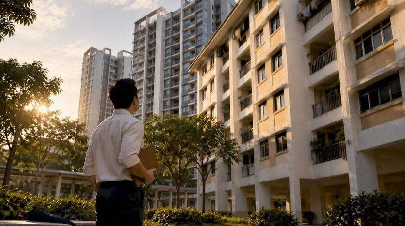 Contrasting Singapore residential blocks for comparison