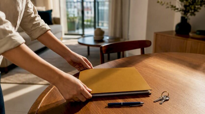 Tenancy LOI folder and apartment keys